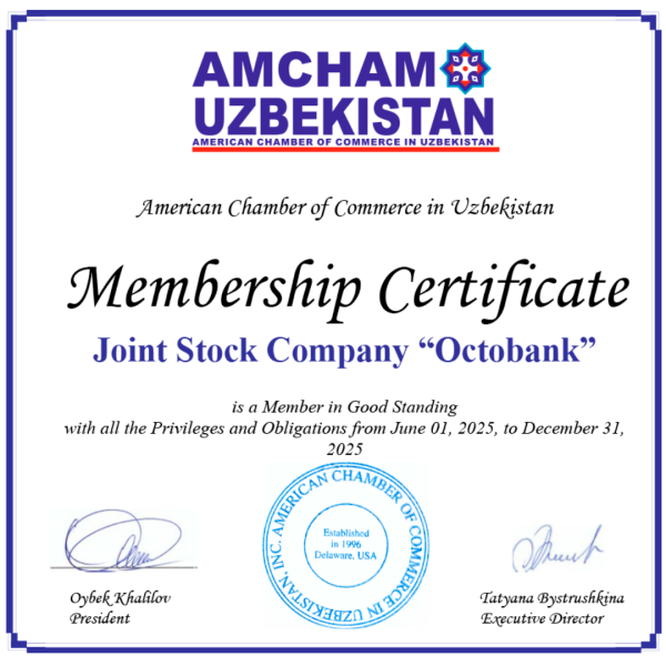 Octobank Joins the American Chamber of Commerce in Uzbekistan