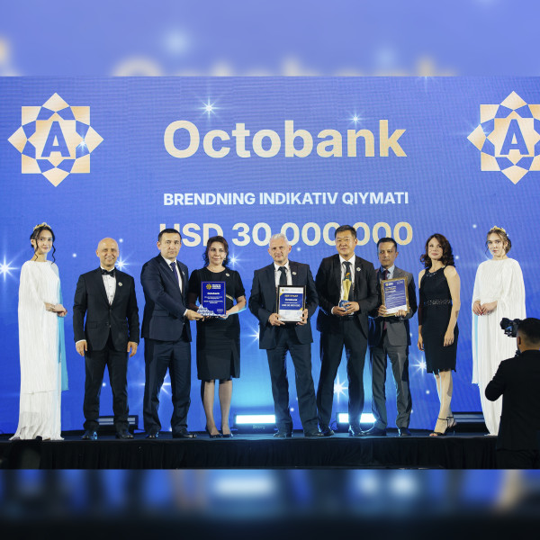 Octobank «2024 yilda O‘zbekiston bank sohasida jadal taraqqiyot uchun» mukofotiga sazovor bo‘ldi